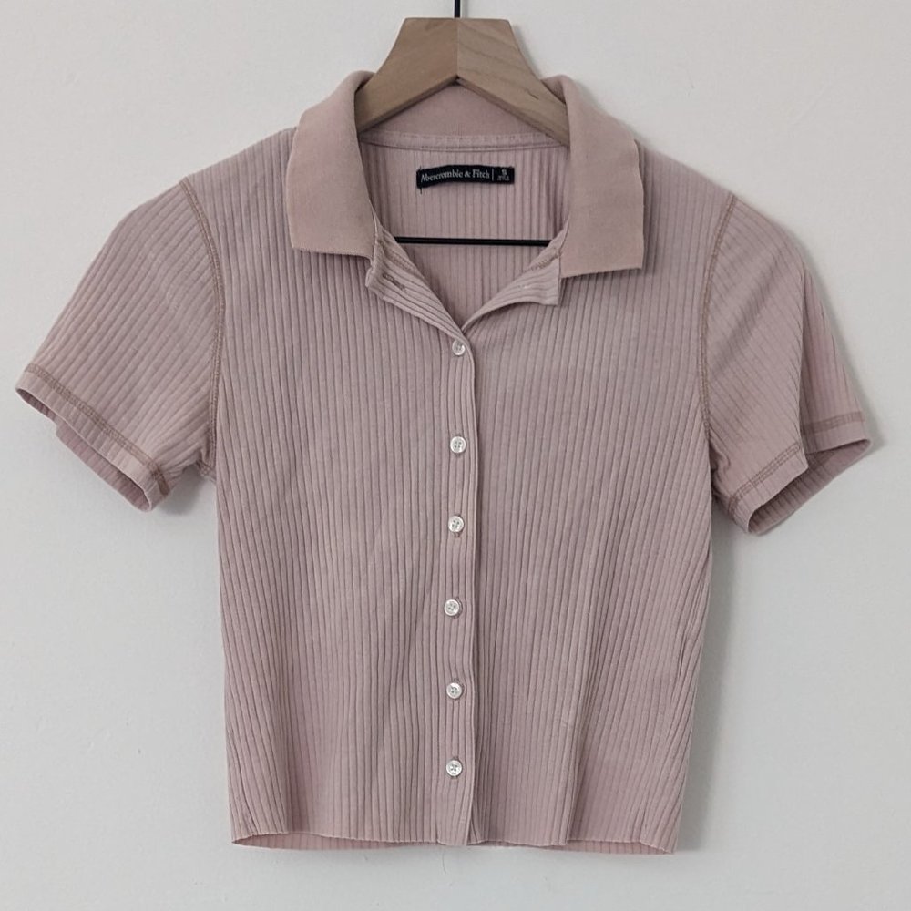abercrombie & fitch cropped button shirt